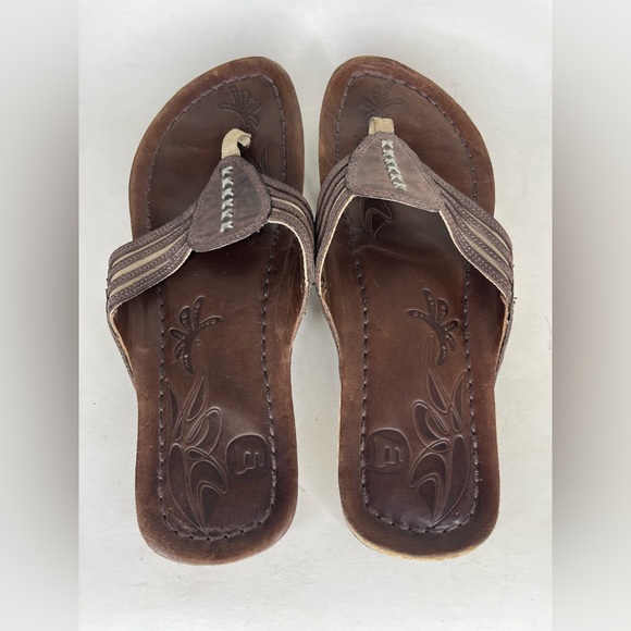 Merrell Lucca Espresso Women Brown Leather Thong sz 9 Womens Sandals Flip Flop - Picture 10 of 13